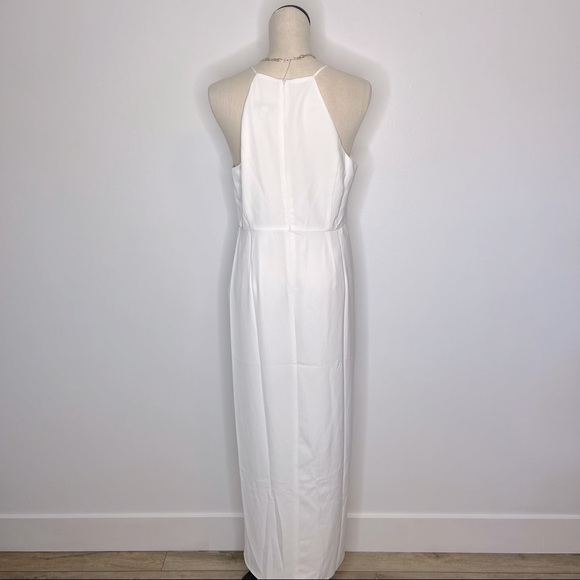 NEW Shona Joy Core high neck draped halter tulip gown dress - IVORY 10 - Picture 11 of 13
